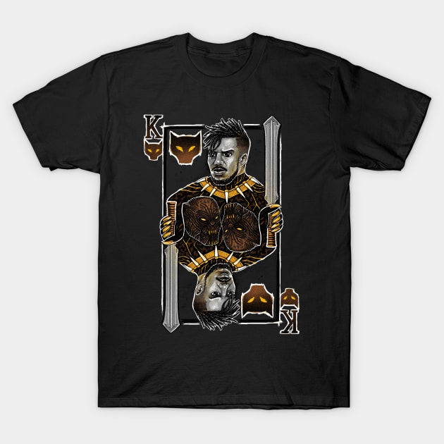 Killmonger King Card T-Shirt by c0y0te7